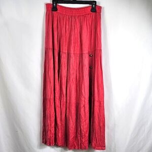 Flowing Women's Maxi Skirt in Vibrant Coral Pink
